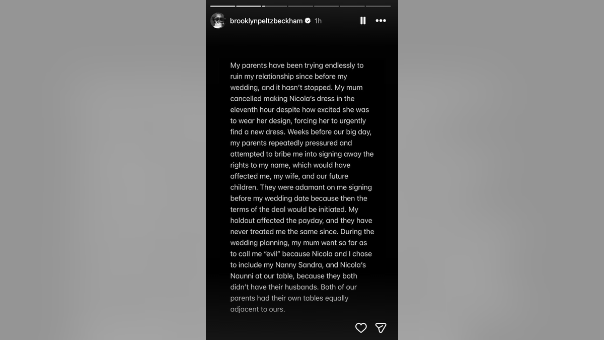 Brooklyn Beckham Instagram story