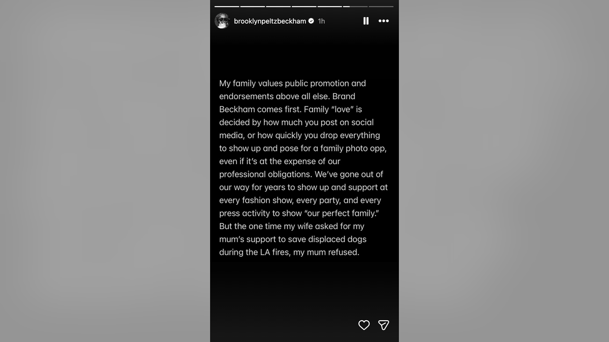 Brooklyn Beckham Instagram story