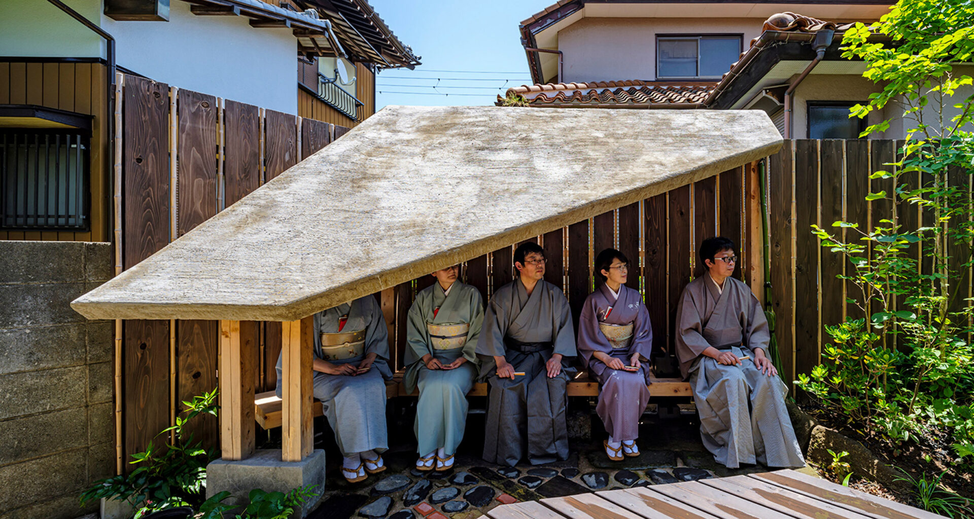 Sekiyuan tea room waiting area by Kurosawa Kawara-Ten