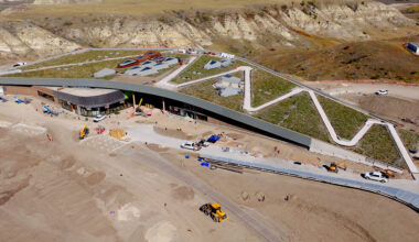 watch snøhetta's theodore roosevelt presidential library take shape in north dakota