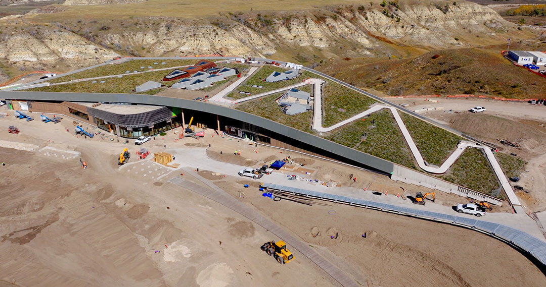 watch snøhetta's theodore roosevelt presidential library take shape in north dakota