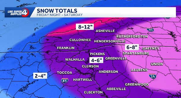 Snow totals local 1.30 snow totals 1.30