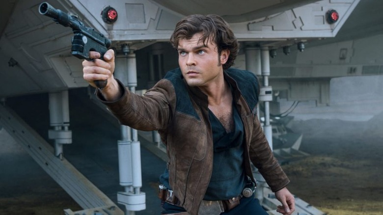 Han pointing his weapon in 