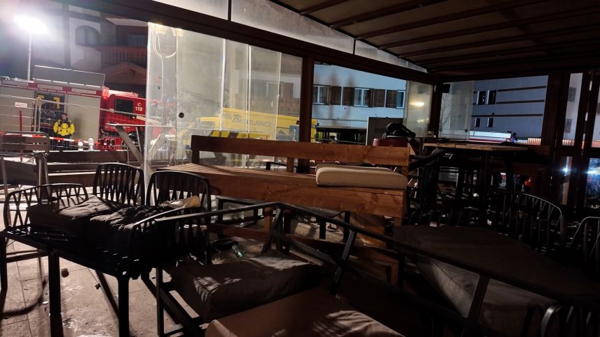 The aftermath of a fire at a ski resort in Crans-Montana, Switzerland, is seen in this screengrab from police video on Jaunary 1. 