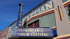 A view of the marquee during the 2026 Sundance Film Festival at Egyptian Theatre on January 21, 2026 in Park City, Utah