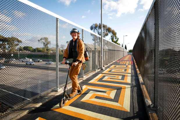 People cross the 30th Street Pedestrian Bridge on Thursday, Jan. 8, 2026, in San Diego. (Meg McLaughlin / The San Diego Union-Tribune)