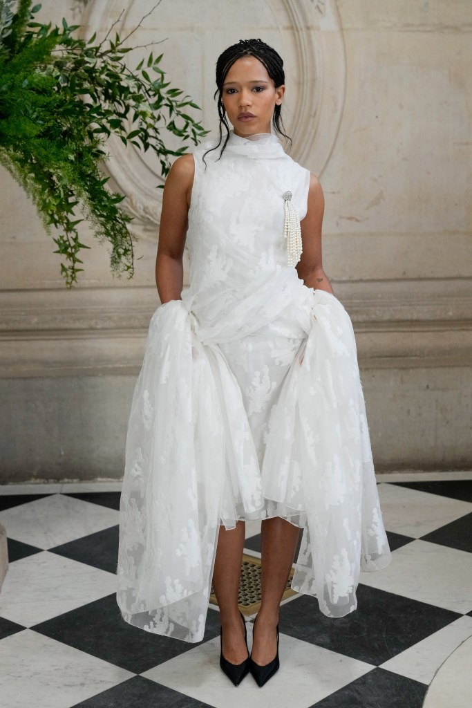 Taylor Russell attends the Christian Dior Haute Couture show during Paris Fashion Week.