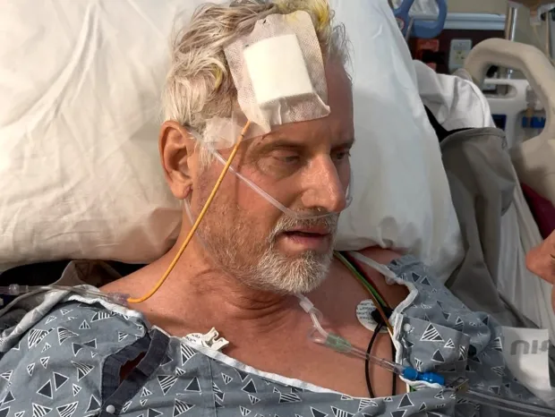 Stroke survivor Dr. Tim Williams during his time in the Delray Medical Center. (Sara Williams/Courtesy)