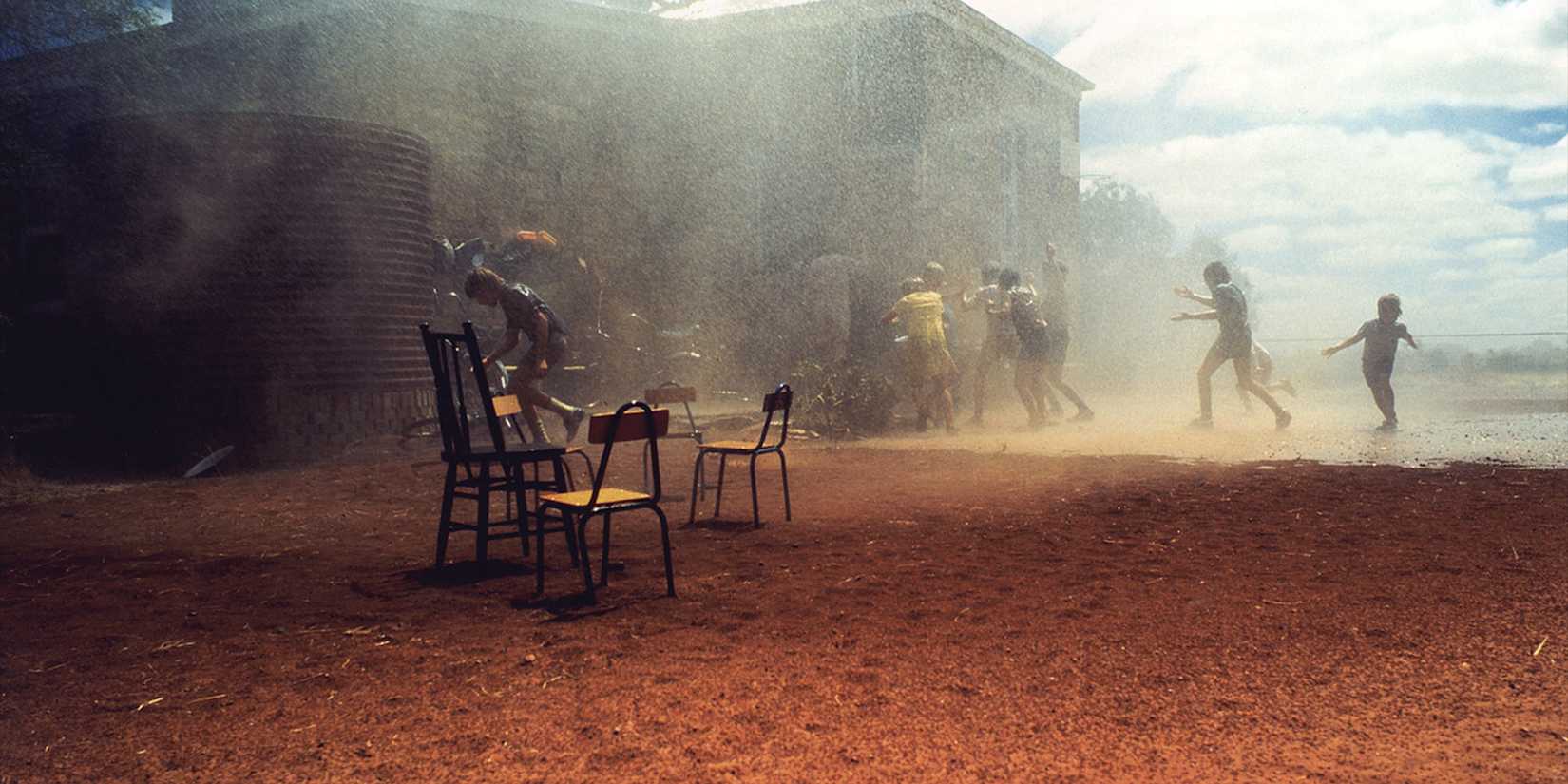 A group of men seeking refuge in the last wave