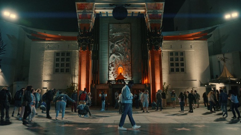 Simon Williams walking through the Chinese Theater in Wonder Man