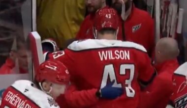 Tom Wilson leaves Capitals game against Blackhawks in first period with lower-body injury