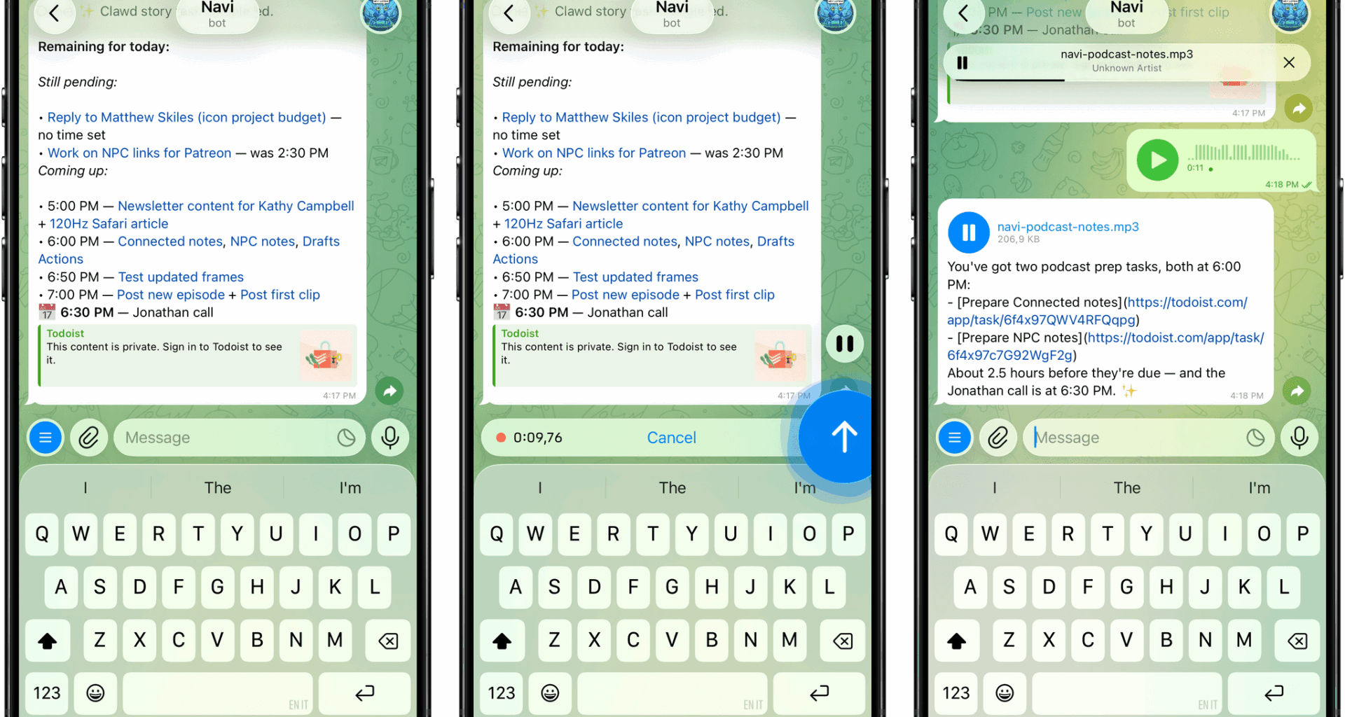 Using Clawdbot via Telegram.