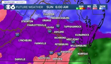 Updated hour-by-hour look at winter ice storm in Virginia
