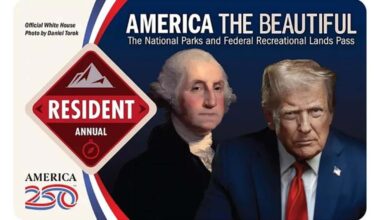 Park Service says passes are void if Trump's photo is covered : NPR