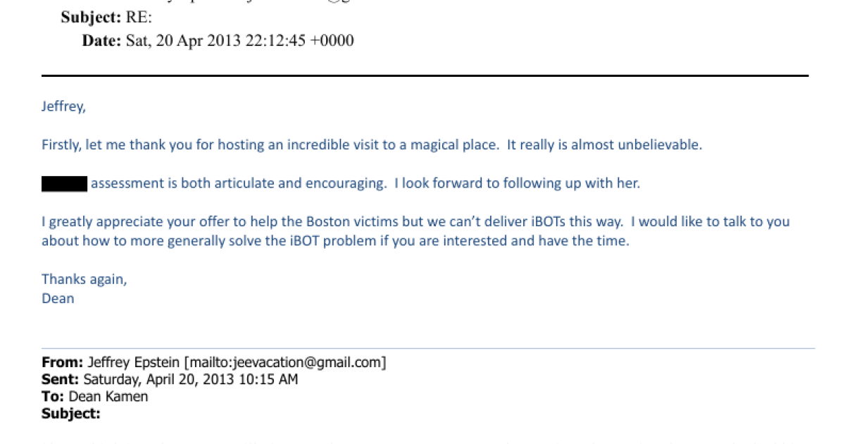 'Thank you for . . . an incredible visit': New docs show Kamen spent time on Epstein's island