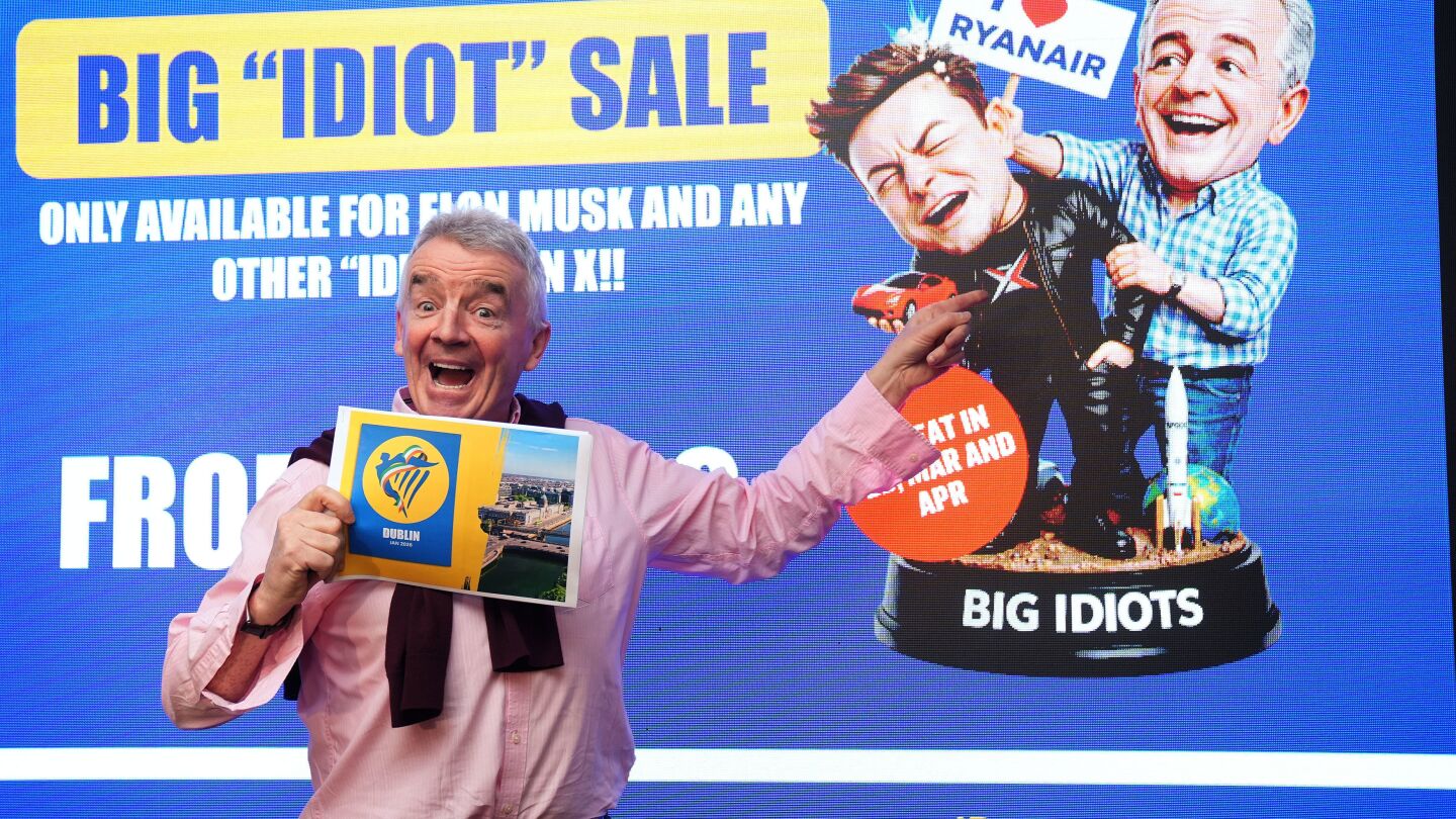 Ryanair CEO Michael O'Leary dismisses Elon Musk's idea of buying the airline
