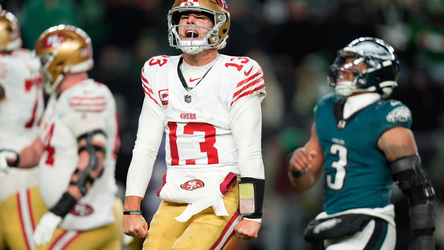 49ers set for showdown with Seahawks after wild-card win over defending champ Eagles
