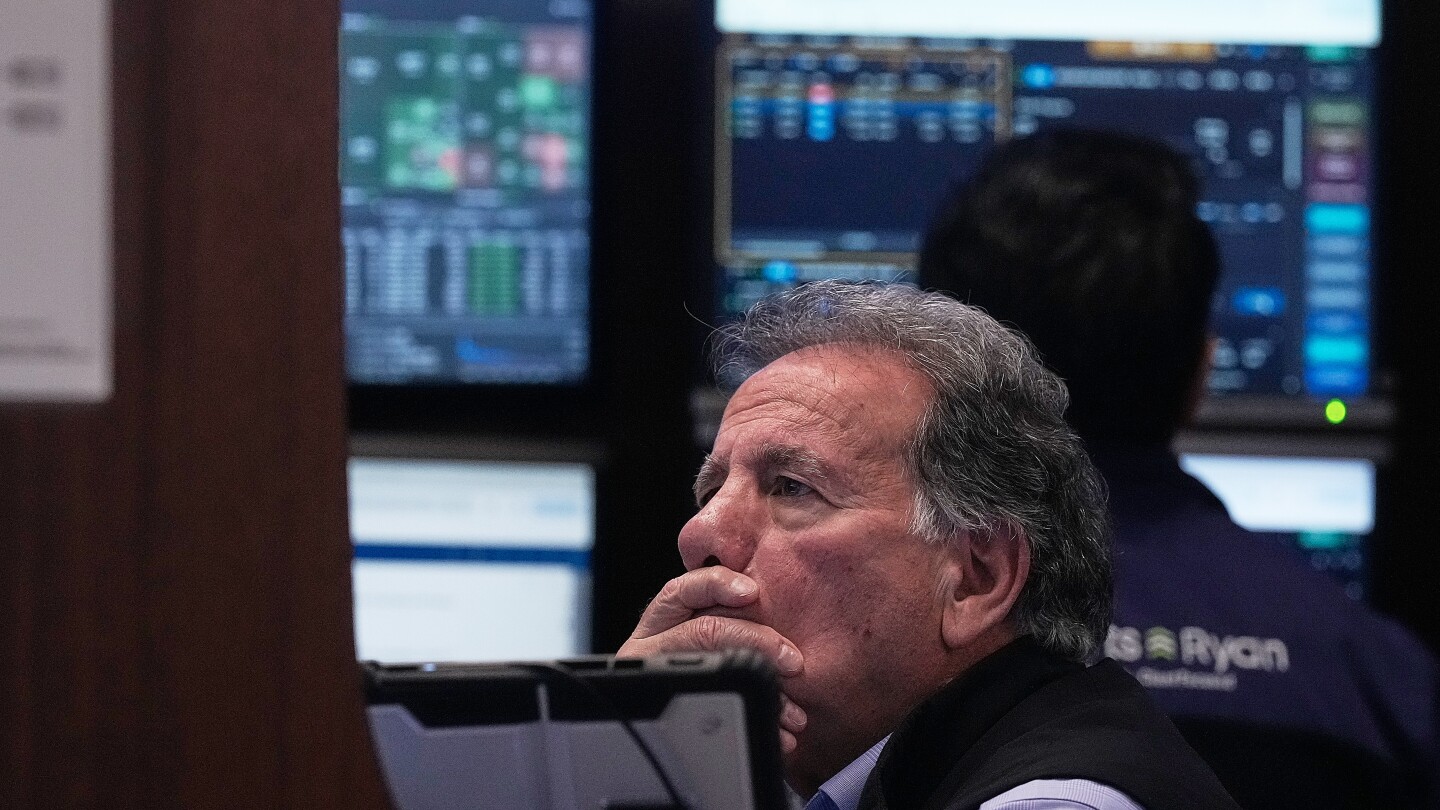 Stocks of credit card companies slump as Wall Street overall drifts in mixed trading