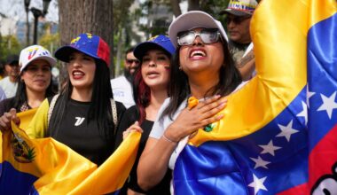 Photos show people reacting to the US capture of Venezuelan President Nicolas Maduro