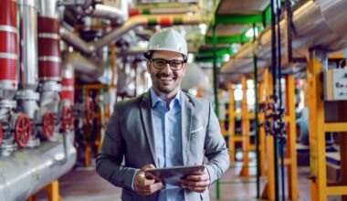 A man in an industrial building.