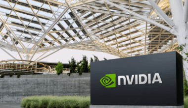 Nvidia headquarters with logo.