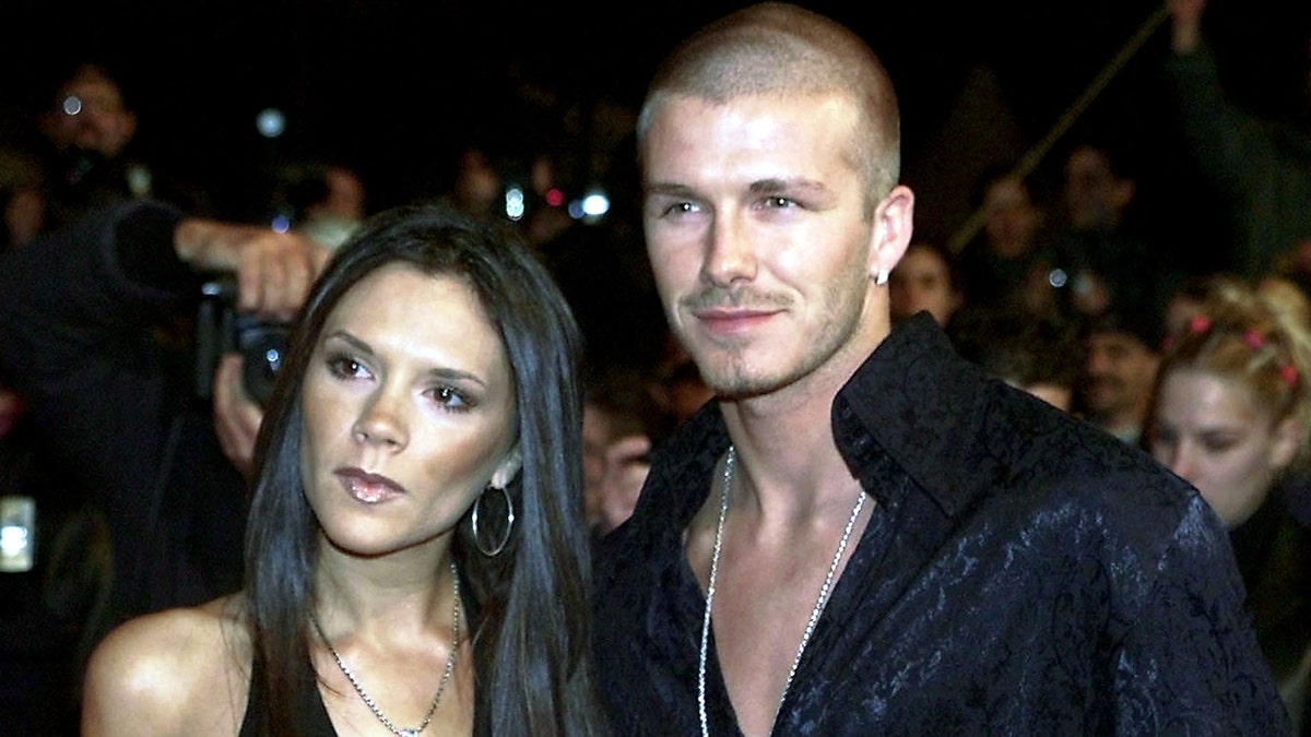 Victoria Beckham and David Beckham attend Cannes in 2001