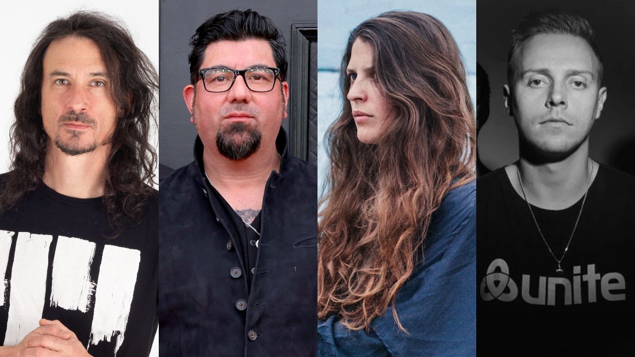 Joe Duplantier, Chino Moreno, Oathbreaker and Sam Carter posing in various photos