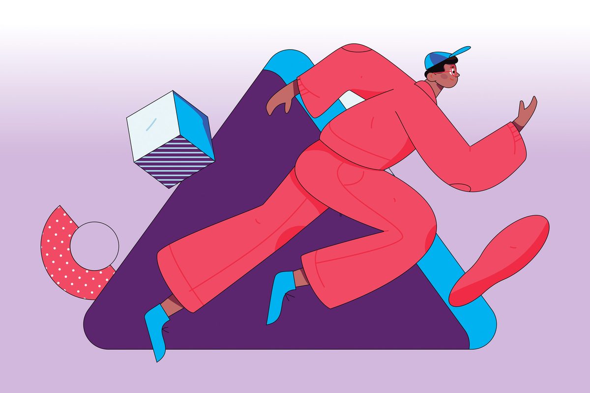 Illustration of person running.