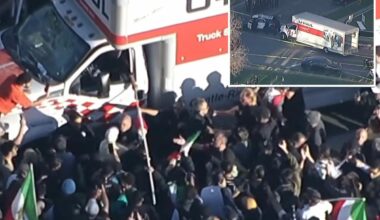 U-Haul plows into massive crowd at Iran protest in LA: video
