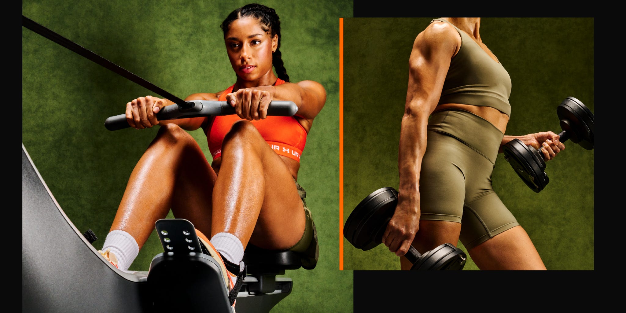 fitness enthusiasts engaging in strength training and rowing exercise