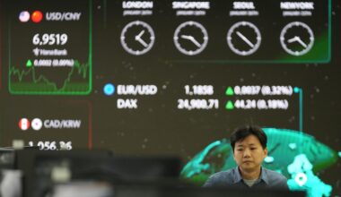 Asian shares mostly dip as the yen rises against the U.S. dollar