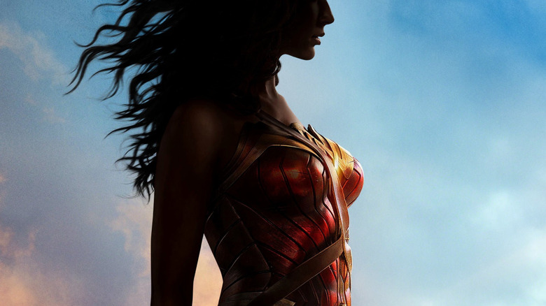 A side profile of Gal Gadot as Wonder Woman on the poster for Wonder Woman