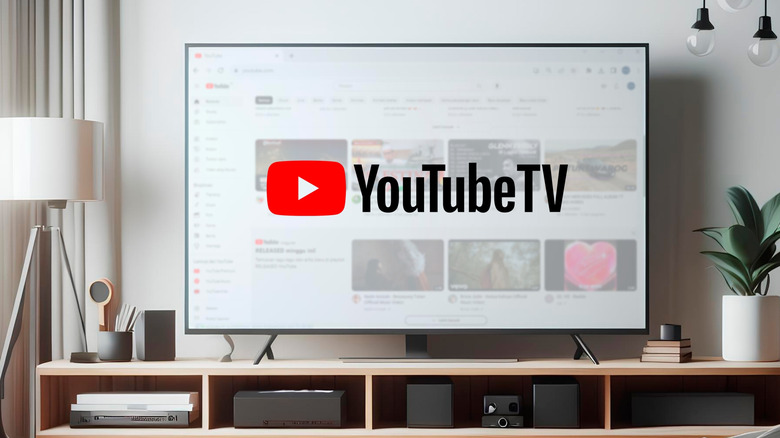 YouTube TV logo on screen of TV