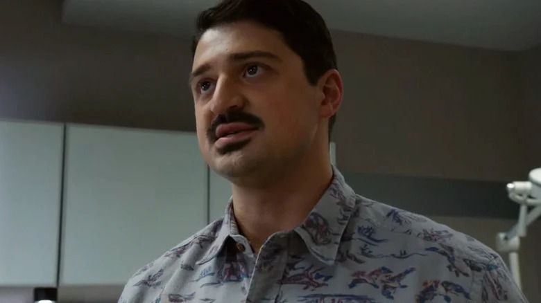 Yuriy Sardarov's Otis wearing a loud shirt on Chicago Fire