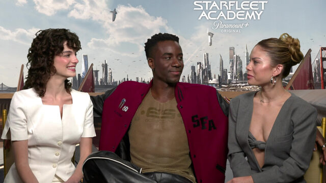 Zoë Steiner, Karim Diané, and Sandro Rosta at the Star Trek: Starfleet Academy press junket