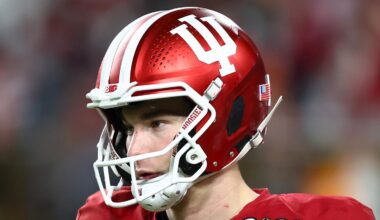 Jan 19, 2026; Miami Gardens, FL, USA; Indiana Hoosiers quarterback Fernando Mendoza (15)  in the second half during the College Football Playoff National Championship game at Hard Rock Stadium. Mandatory Credit: Mark J. Rebilas-Imagn Images