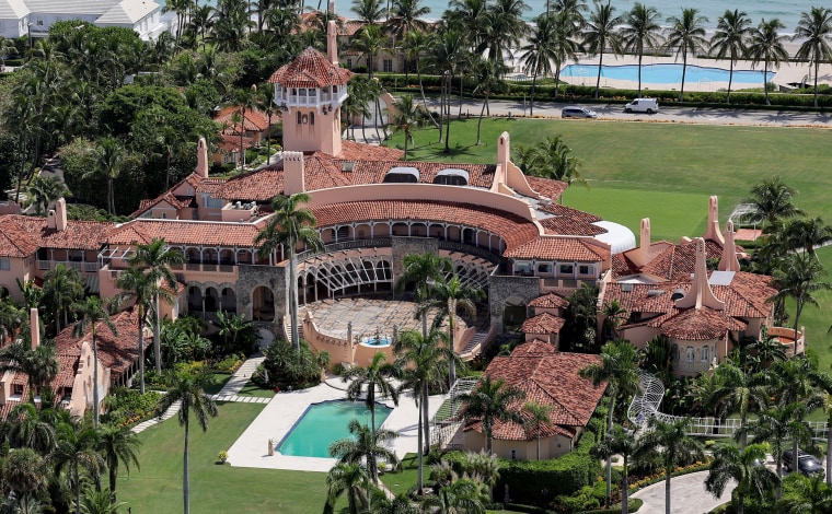 Aerial view of U.S. President Donald Trump's Mar-a-Lago house on September 14, 2022 in Palm Beach, Florida.