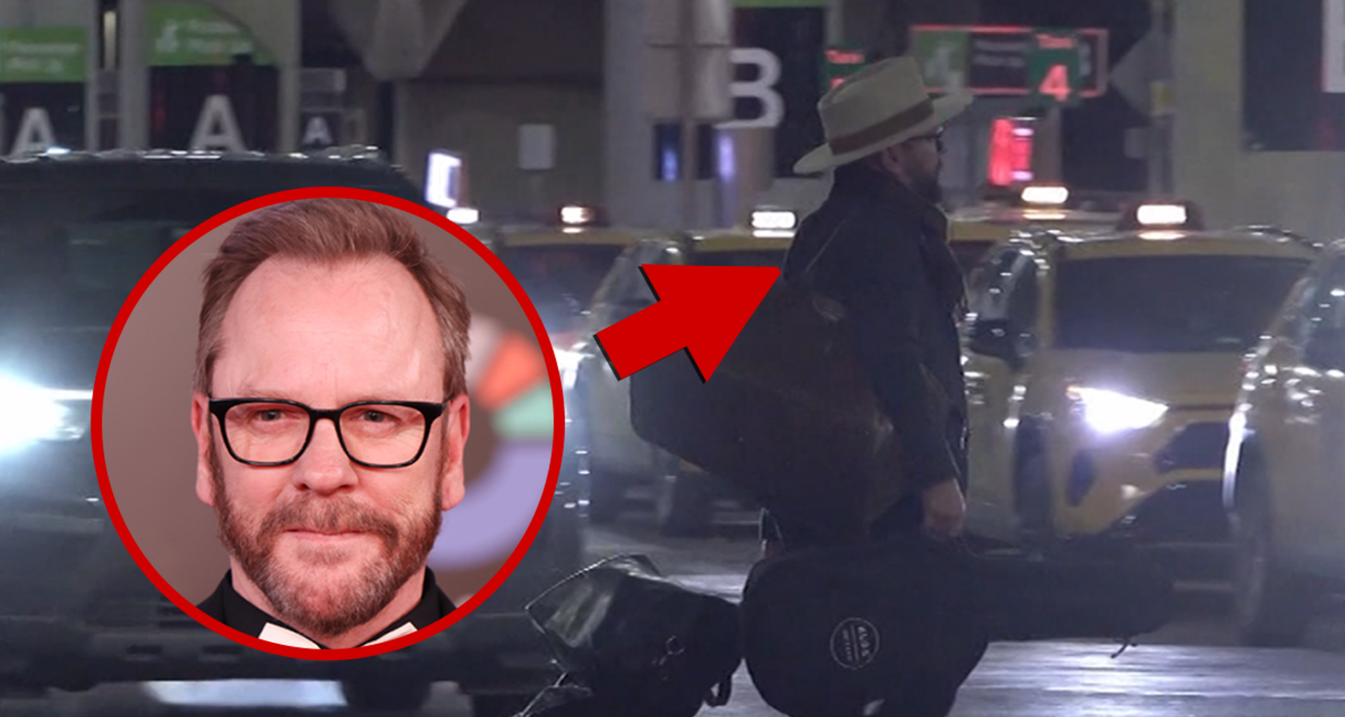 Kiefer Sutherland Pictured at Uber Pickup Lot After Alleged Ride Share Death Threat