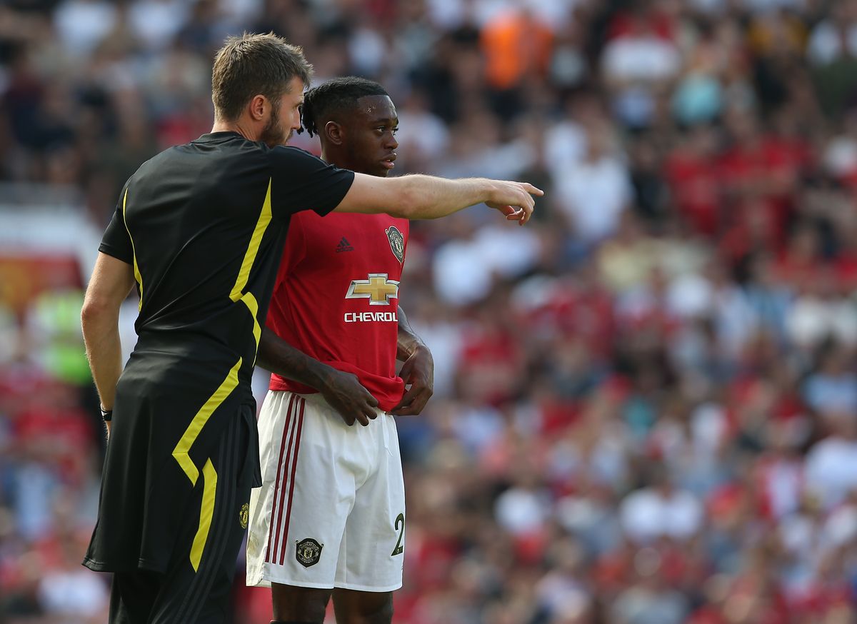 Michael Carrick and Aaron Wan-Bissaka
