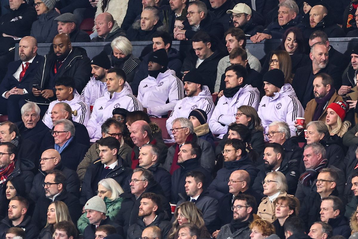 Mason Mount pictured in the stands during a spell out injured with Manchester United