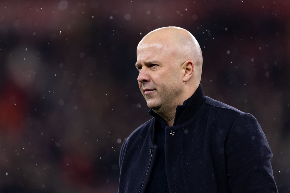 LIVERPOOL, ENGLAND - JANUARY 31: Arne Slot manager of Liverpool looks on after their sides victory during the Premier League match between Liverpool and Newcastle United at Anfield on January 31, 2026 in Liverpool, England. (Photo by Gaspafotos/MB Media/Getty Images)