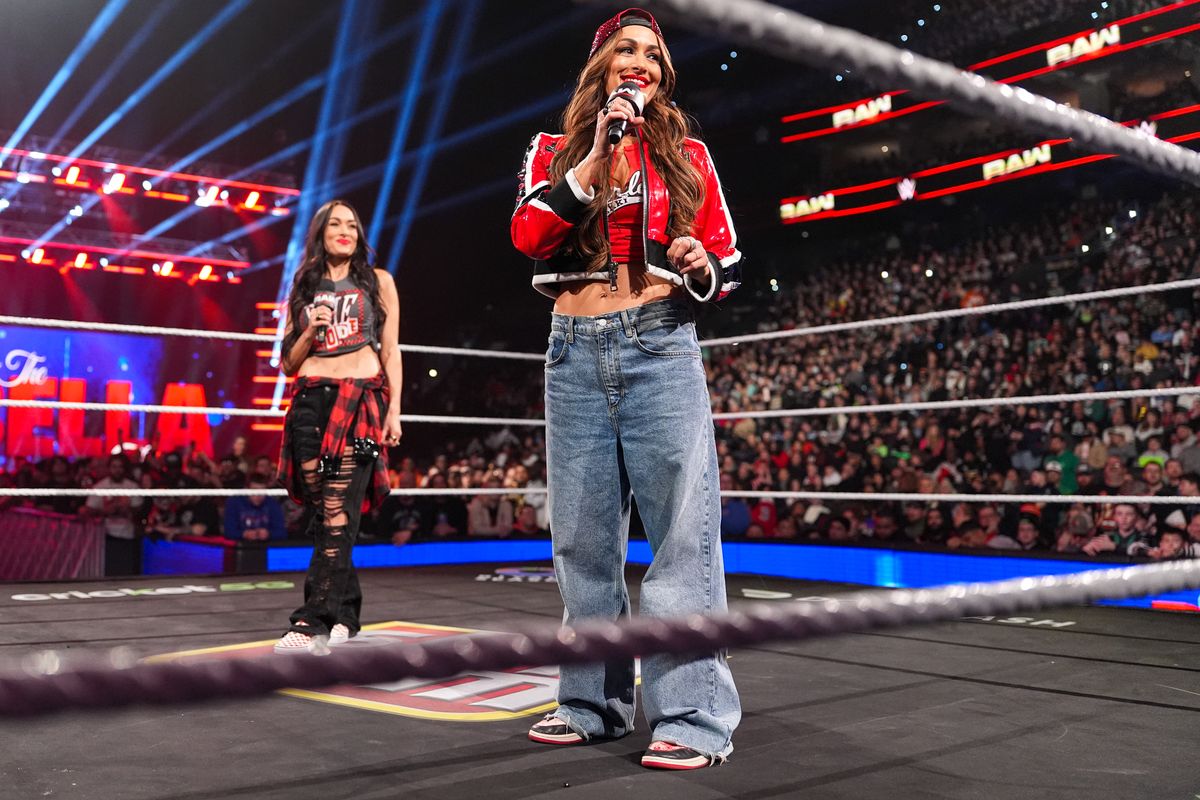 Nikki Bella speaks during Monday Night RAW in Philadelphia 