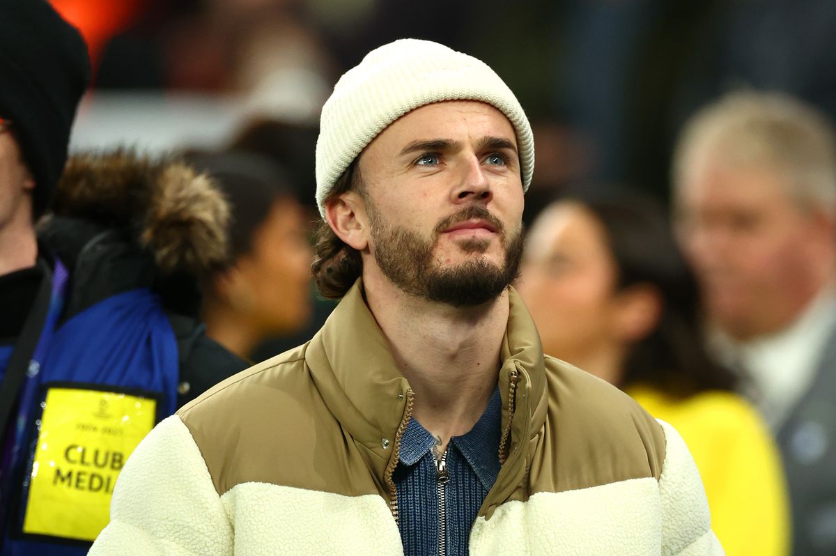 James Maddison of Tottenham Hotspur looks on during the UEFA Champions League 2025/26 League Phase MD6 match between Tottenham Hotspur and SK Slavia Praha at Tottenham Hotspur Stadium on December 09, 2025 in London, England