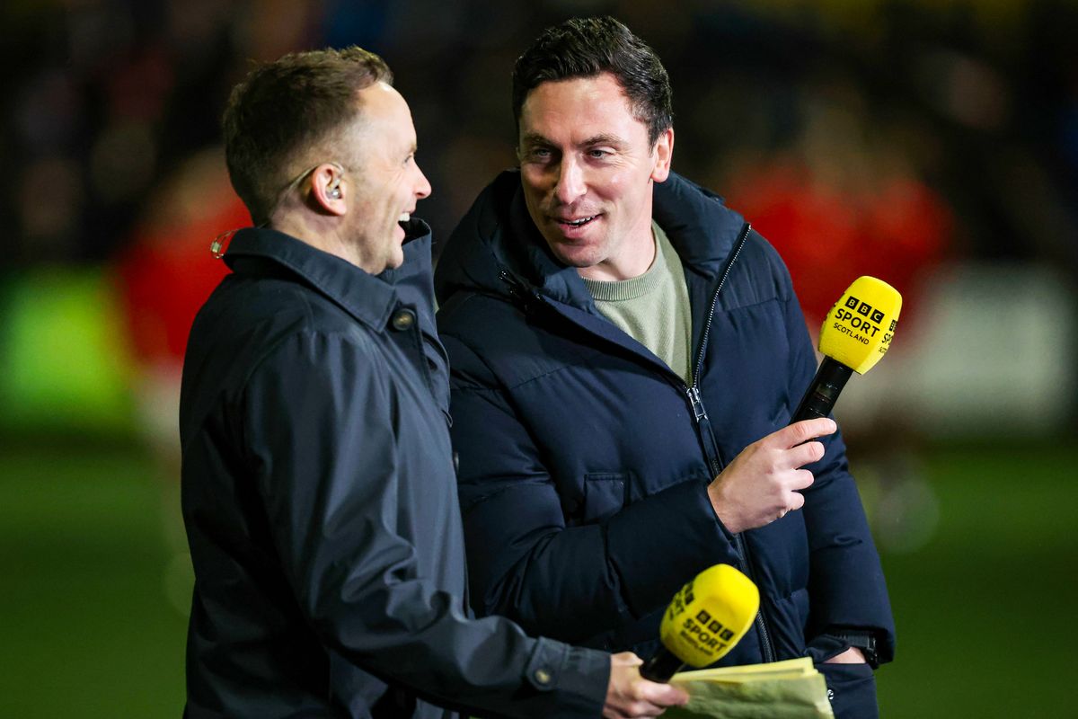 Celtic legend Scott Brown on punditry duties for BBC alongside host Jonathan Sutherland
