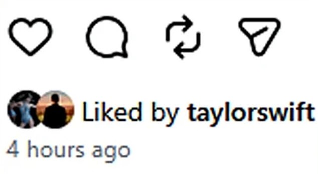 His fiancé, Taylor Swift, couldn't help but give a video of the shot being hit a 'like' on Instagram