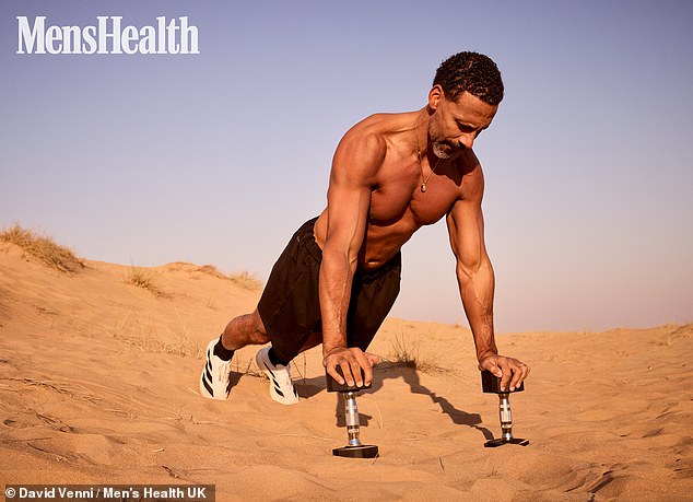Rio Ferdinand has showed off his impressive ripped physique while working out in the Dubai desert as he revealed his strict exercise regime