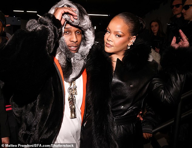 Rihanna proudly supported partner A$AP Rocky's AWGE fashion show in New York City on Friday