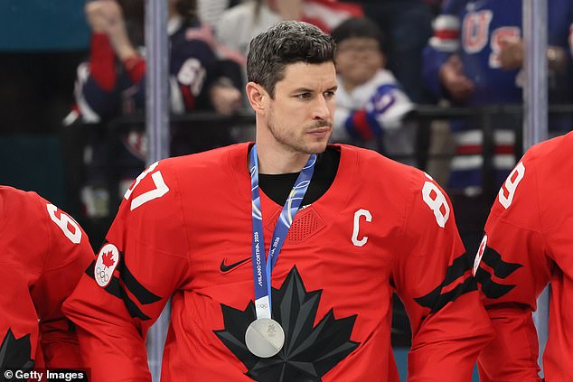 Sidney Crosby missed Canada's loss to United States in the gold medal game in Milan