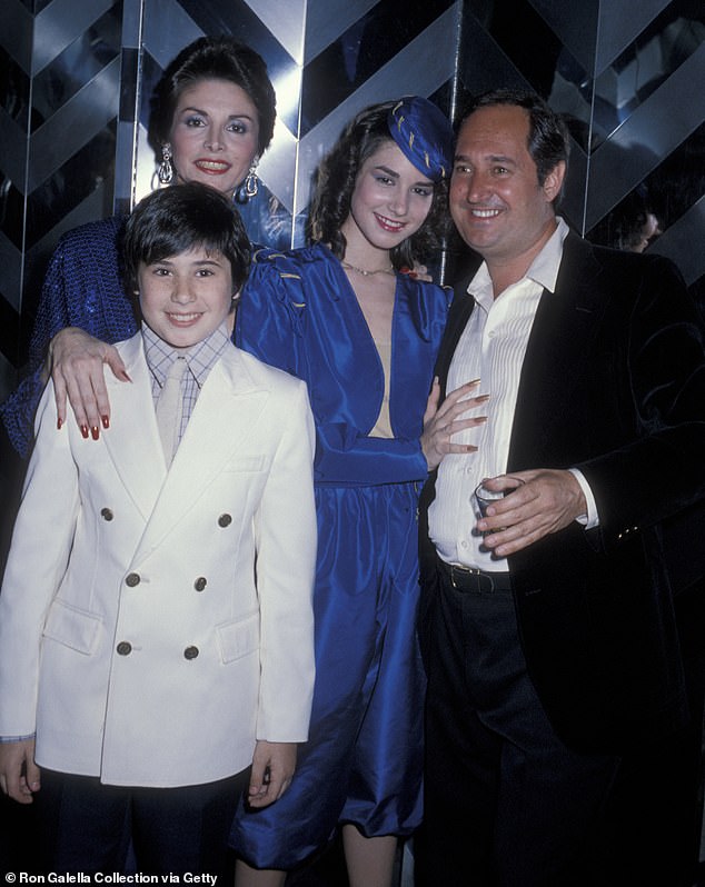 Sedaka, wife Leba Strassberg, daughter Dara Sedaka and son Marc Sedaka attending Sweet 16 Party for Dara Sedaka in NYC in 1979
