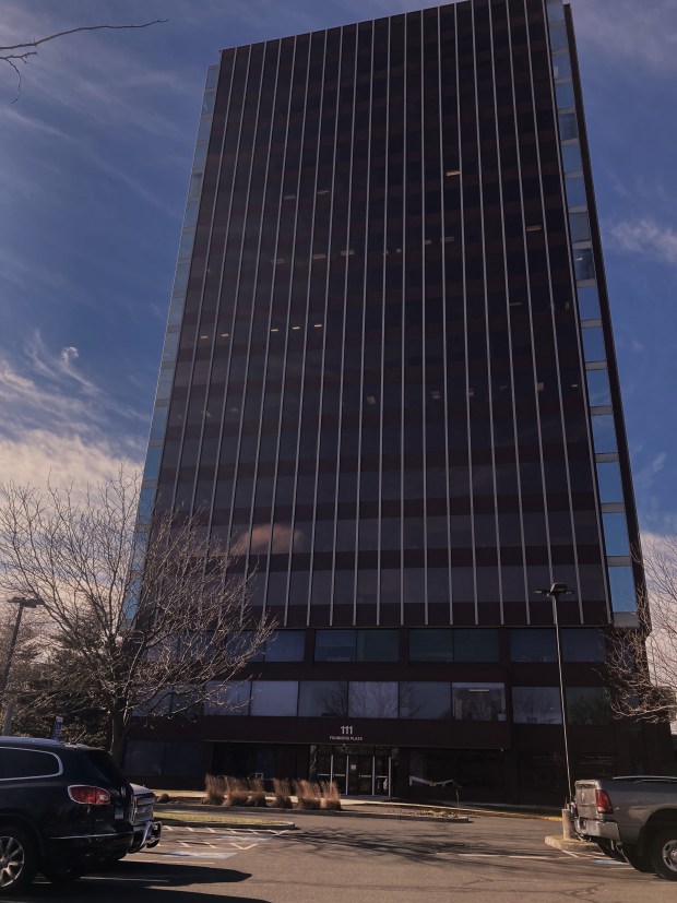 The 111 Founders Plaza office tower in East Hartford that would be converted to apartments under the Port Eastside plan. (Don Stacom/The Hartford Courant)